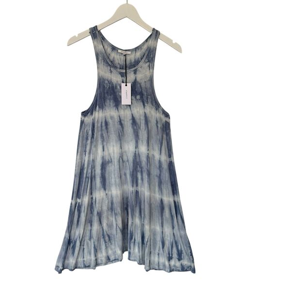 Z SUPPLY Tank Dress Cotton Jersey Medium Blue New Tie Dye Loungewear Coastal Fun - Picture 2 of 12